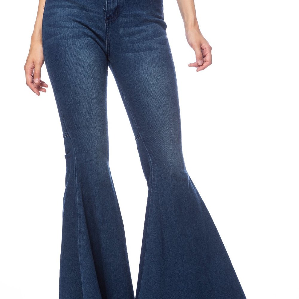 Free People NWT Just Float On Flare Jeans High Rise Blue Denim 26  New